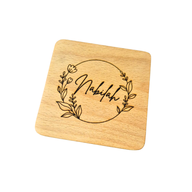 Personalised Wooden Coaster (Laser Engraved)