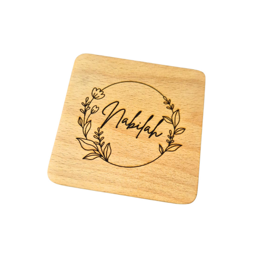 Personalised Wooden Coaster (Laser Engraved)